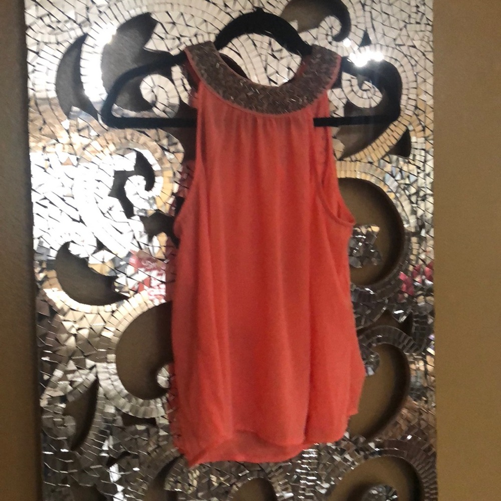 Coral beaded top